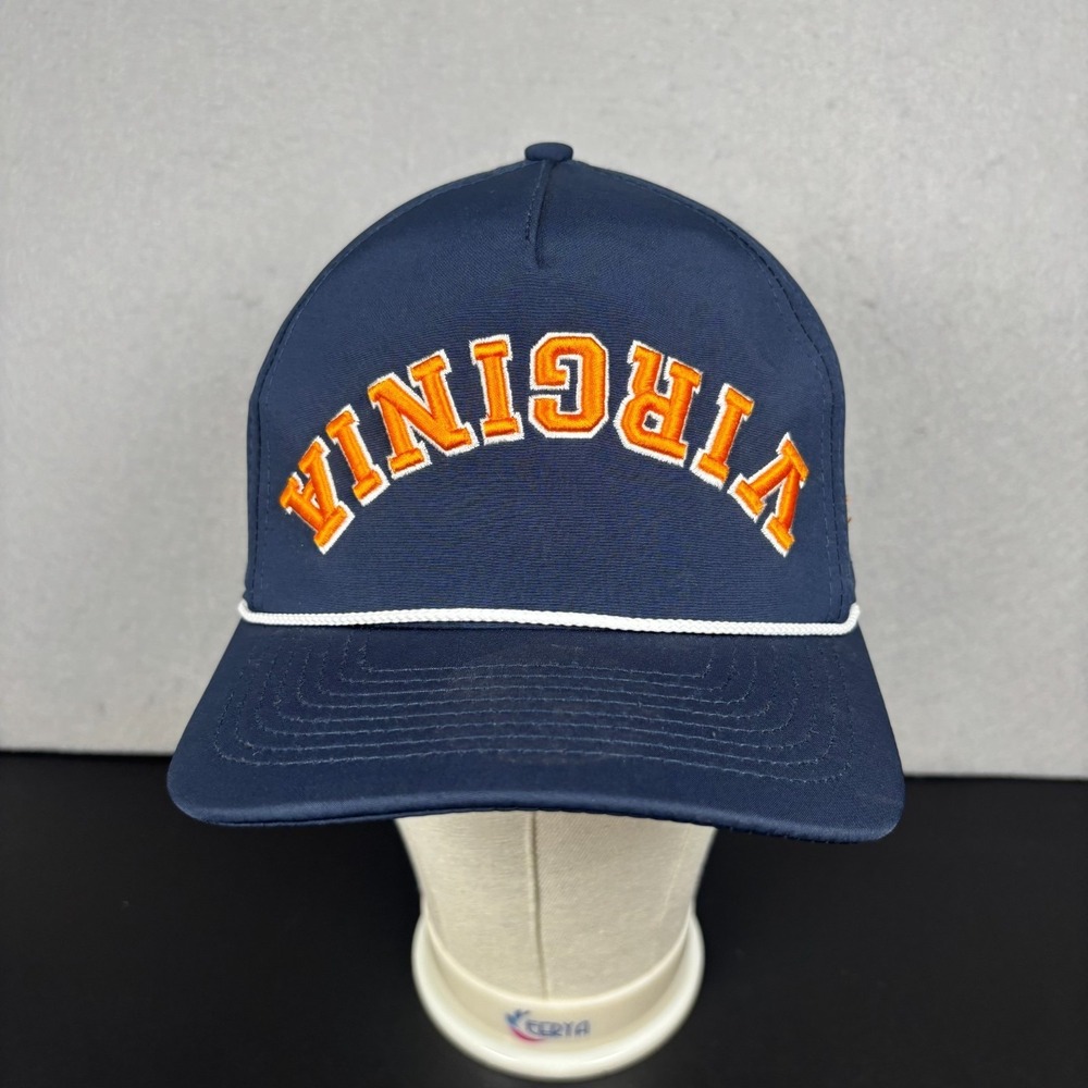 University of Viriginia Snapback Hat Reversed Spellout UVA Cavaliers Cap Navy